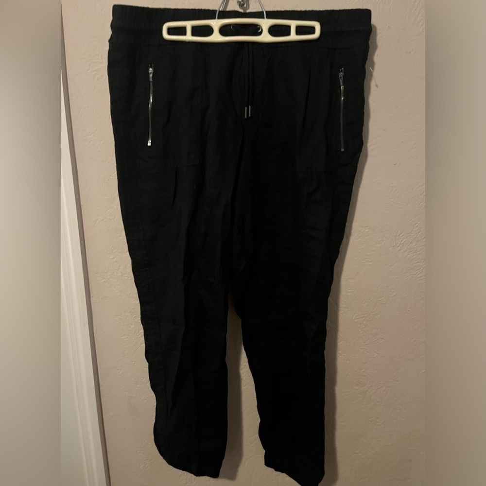 Athleta linen joggers size 16 black - new w/o tags